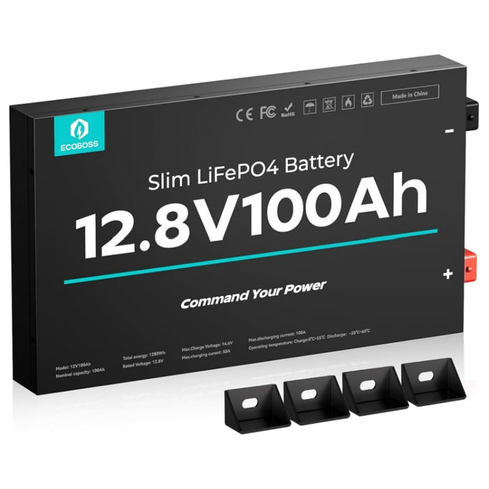 EcoBoss 12V 100Ah LiFePO4 Slim-Batterie